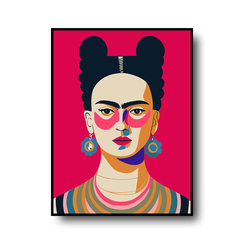 化粧 絵 フリダ Kahlo アートパネル 幾何学-3