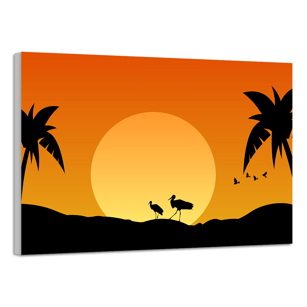 夕日 ビーチ 自然 丘 海 日光 風景 アートパネル-2