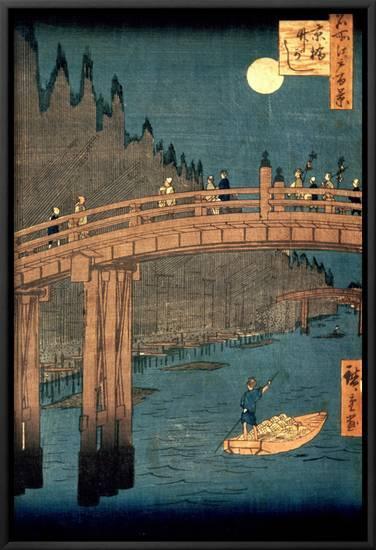 京橋竹がし 歌川広重 名所江戸百景 日本画 名画 アートパネル 縦長-7